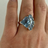 925 Sterling Silver Blue Spinel Ring Size 8