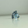 925 Sterling Silver Blue Spinel Ring Size 8