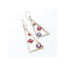 925 Sterling Silver Morganite, Iolite & Agate Earrings