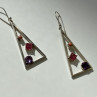 925 Sterling Silver Morganite, Iolite & Agate Earrings