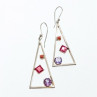 925 Sterling Silver Morganite, Iolite & Agate Earrings