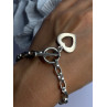 925 Sterling Silver Heart Charm Bracelet Length 7.5