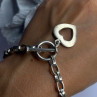 925 Sterling Silver Heart Charm Bracelet Length 7.5