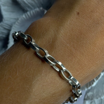 925 Sterling Silver Heart Charm Bracelet Length 7.5