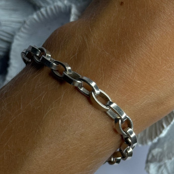 925 Sterling Silver Heart Charm Bracelet Length 7.5