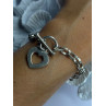 925 Sterling Silver Heart Charm Bracelet Length 7.5
