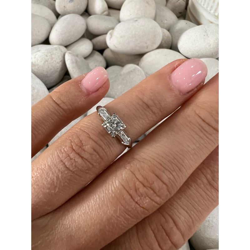 JABEL 18K WHITE GOLD DIAMONDS  RING SIZE 4.5