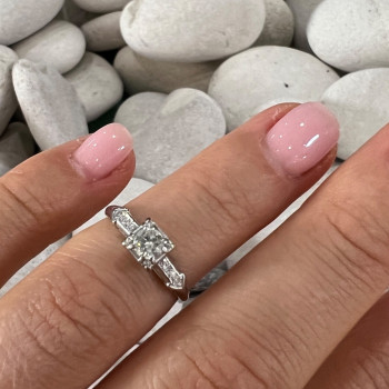 Jabel 18K White Gold Diamonds Ring Size 4.5