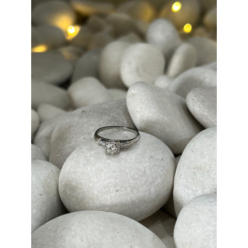 JABEL 18K WHITE GOLD DIAMONDS  RING SIZE 4.5