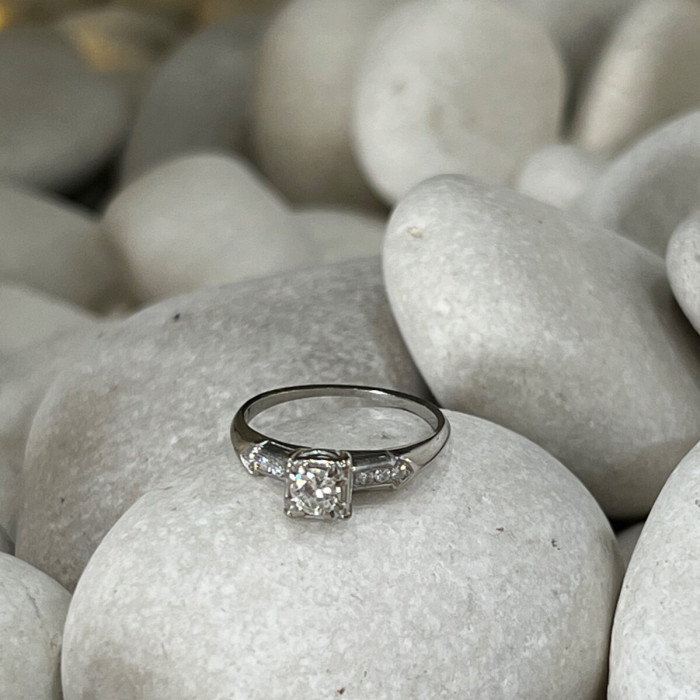 Jabel 18K White Gold Diamonds Ring Size 4.5