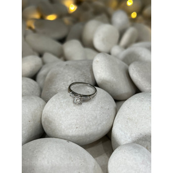 JABEL 18K WHITE GOLD DIAMONDS  RING SIZE 4.5