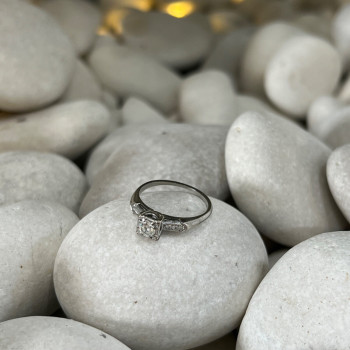 Jabel 18K White Gold Diamonds Ring Size 4.5