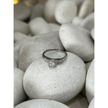 JABEL 18K WHITE GOLD DIAMONDS  RING SIZE 4.5