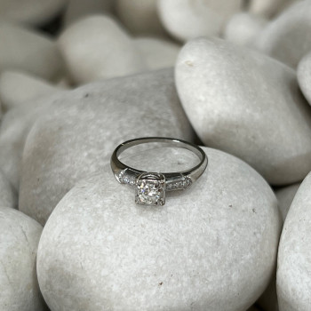 Jabel 18K White Gold Diamonds Ring Size 4.5