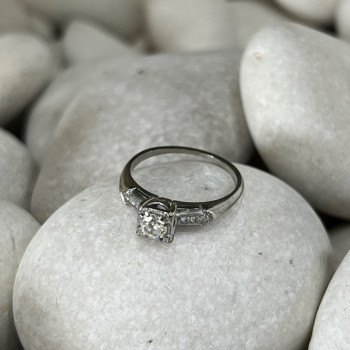 Jabel 18K White Gold Diamonds Ring Size 4.5