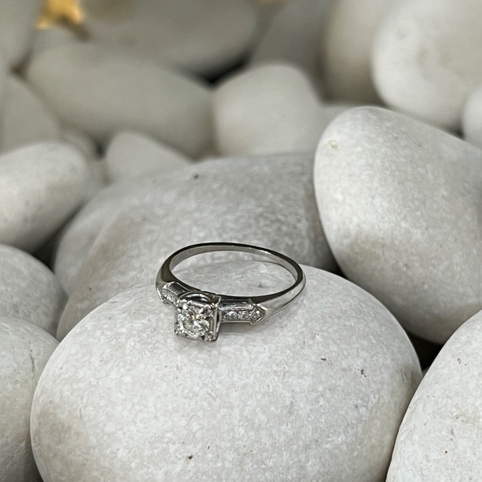 Jabel 18K White Gold Diamonds Ring Size 4.5