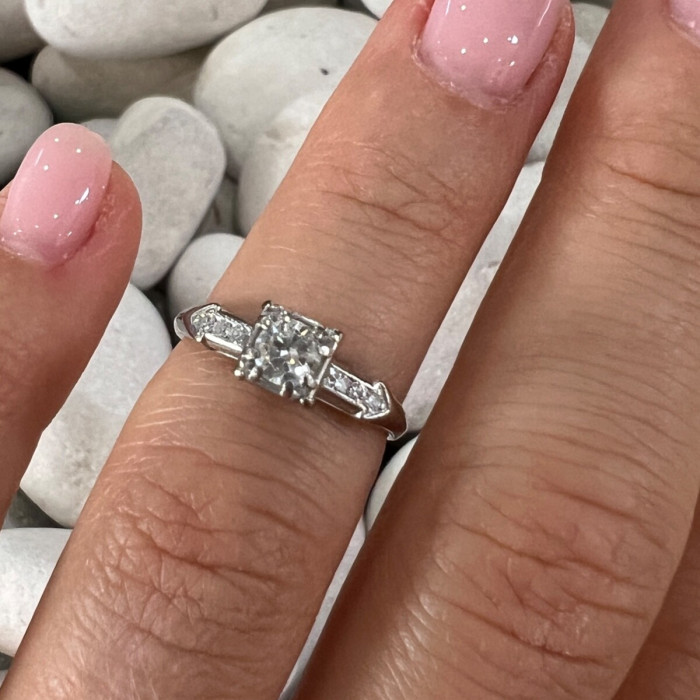 Jabel 18K White Gold Diamonds Ring Size 4.5