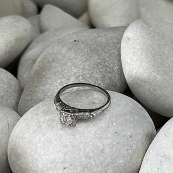 Jabel 18K White Gold Diamonds Ring Size 4.5