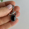925 Sterling Silver Onyx Dolphin Pendant