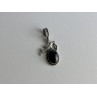 925 Sterling Silver Onyx Dolphin Pendant