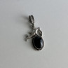 925 Sterling Silver Onyx Dolphin Pendant