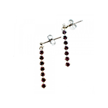 925 Sterling Silver Almandine Stud Earrings