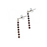 925 Sterling Silver Almandine Stud Earrings