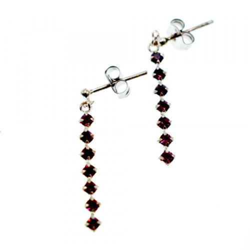 925 Sterling Silver Almandine Stud Earrings
