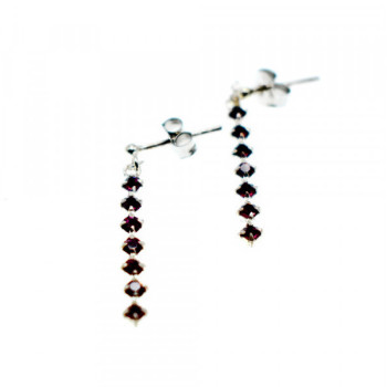 925 Sterling Silver Almandine Stud Earrings