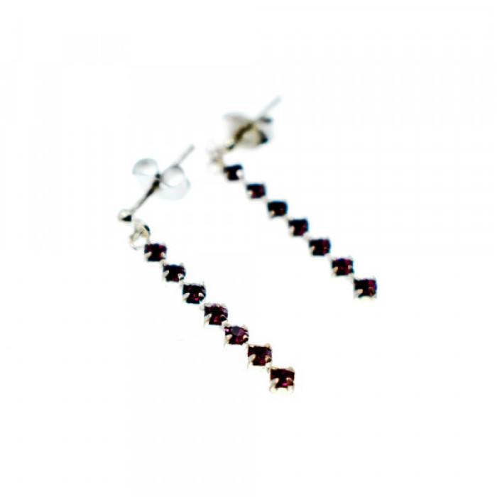 925 Sterling Silver Almandine Stud Earrings
