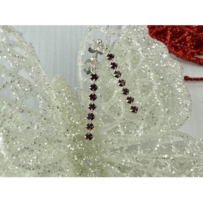 925 Sterling Silver Almandine Stud Earrings