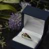 925 Sterling Silver Gold Plated Pink Spinel Ring Size 8.5