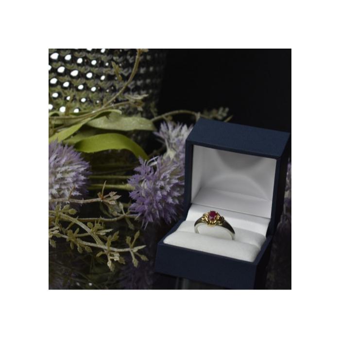 925 Sterling Silver Gold Plated Pink Spinel Ring Size 8.5