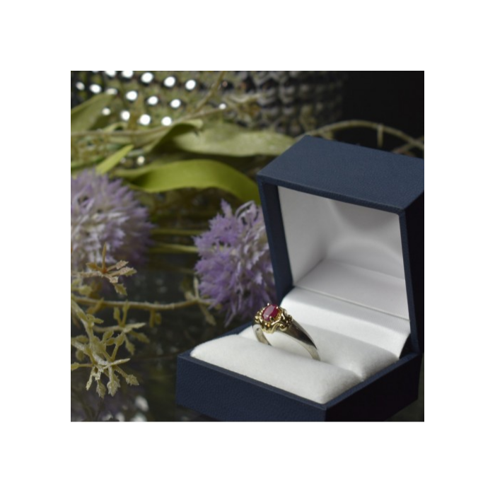 925 Sterling Silver Gold Plated Pink Spinel Ring Size 8.5