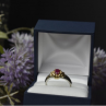 925 Sterling Silver Gold Plated Pink Spinel Ring Size 8.5