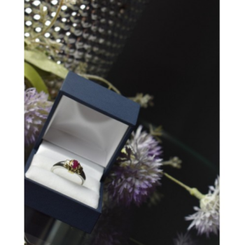 925 Sterling Silver Gold Plated Pink Spinel Ring Size 8.5