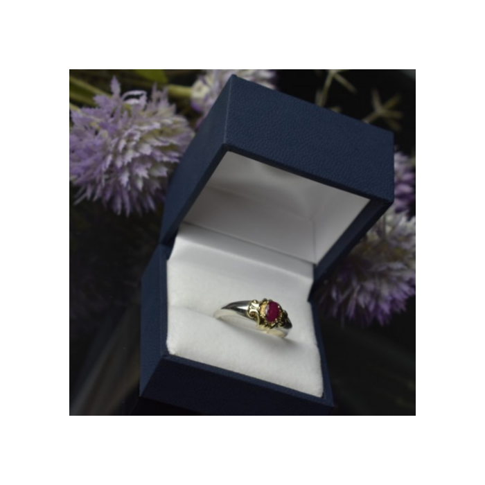 925 Sterling Silver Gold Plated Pink Spinel Ring Size 8.5