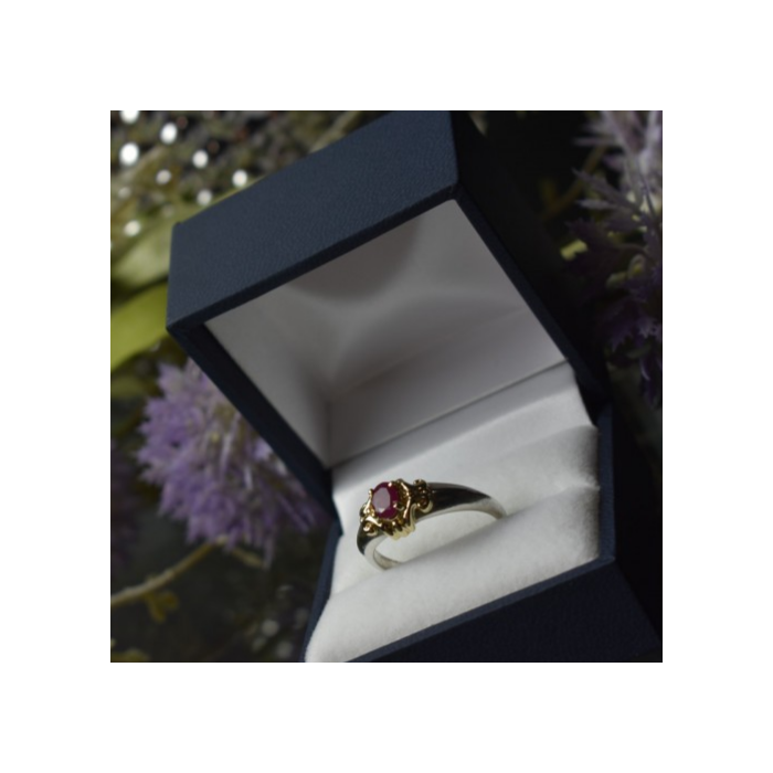 925 Sterling Silver Gold Plated Pink Spinel Ring Size 8.5