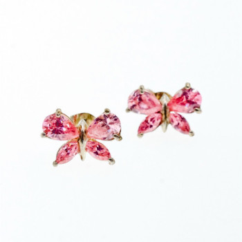925 Sterling Silver Pink CZ 