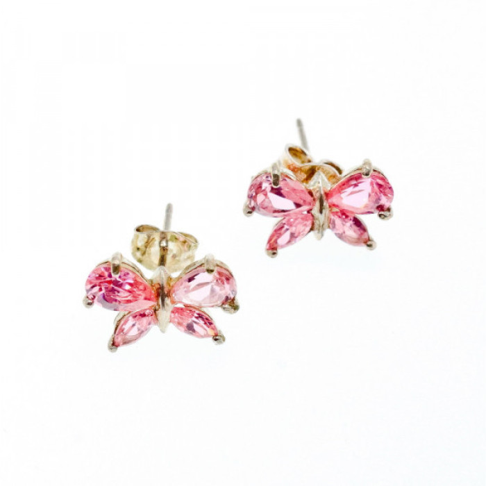925 Sterling Silver Pink CZ 