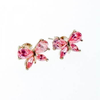 925 Sterling Silver Pink CZ 