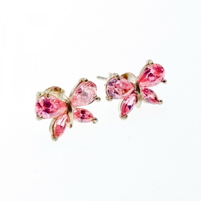 925 Sterling Silver Pink CZ 