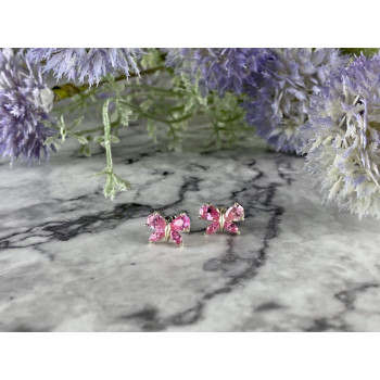 925 Sterling Silver Pink CZ 