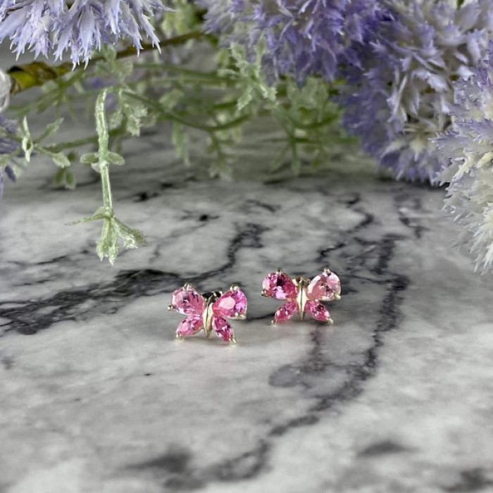 925 Sterling Silver Pink CZ 