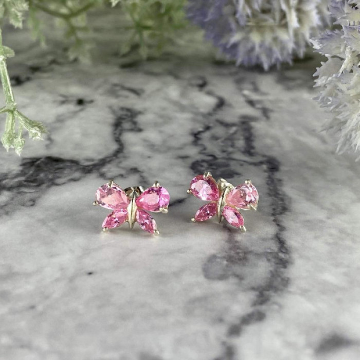 925 Sterling Silver Pink CZ 