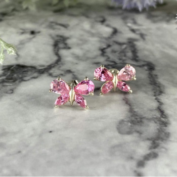 925 Sterling Silver Pink CZ 