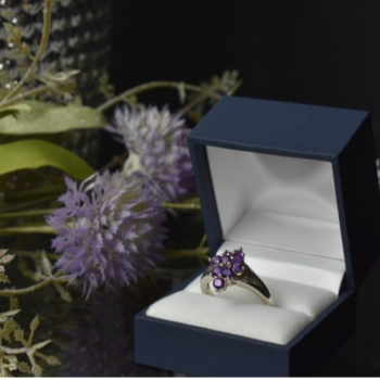 925 Sterling Silver Tourmaline Ring Size 10