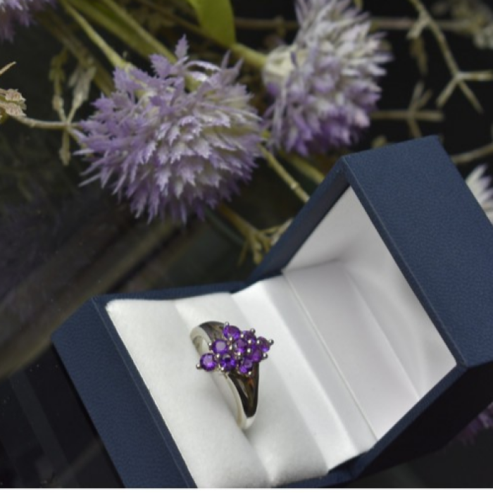 925 Sterling Silver Tourmaline Ring Size 10