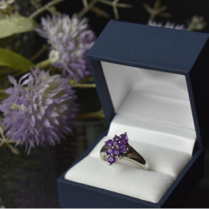925 Sterling Silver Tourmaline Ring Size 10