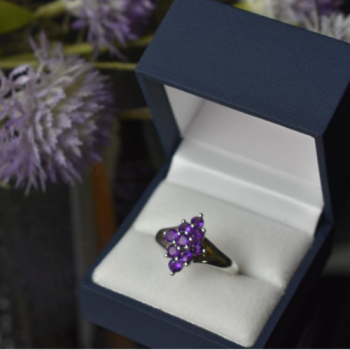 925 Sterling Silver Tourmaline Ring Size 10